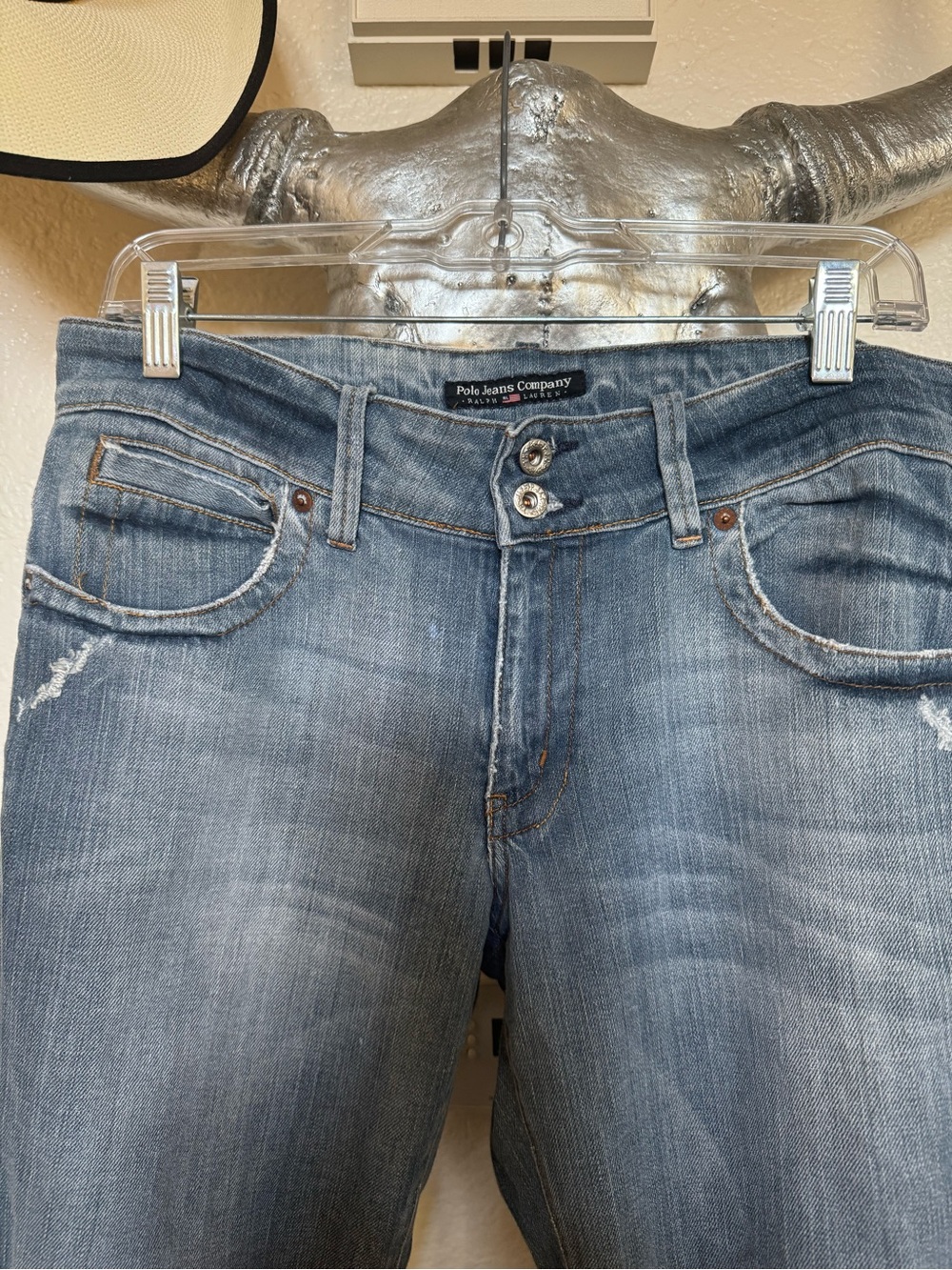 Polo Jeans Co Ralph Lauren Women’s Cuffed Distressed Jeans Size 31 Y2K - Picture 3 of 10